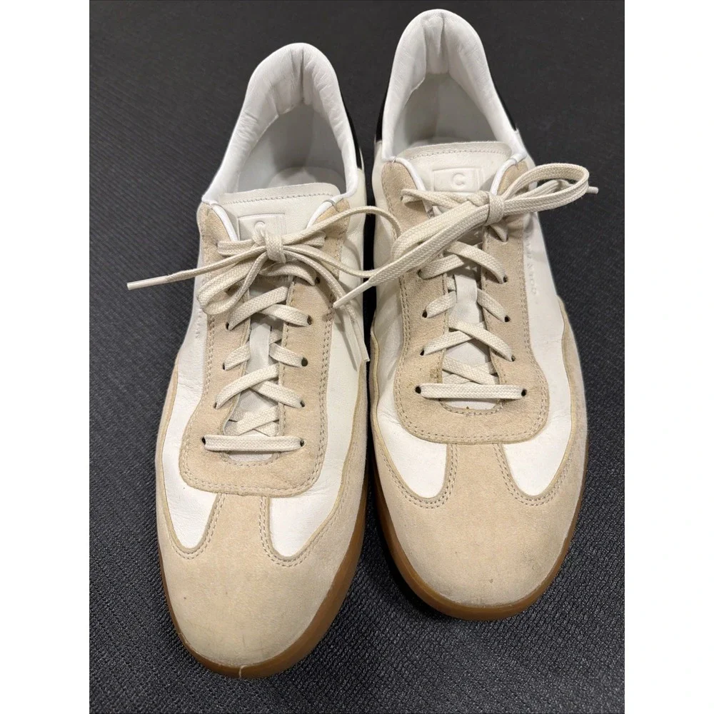 COLE HAAN Men Grandpro Turf Sneaker Size 13 M Ivory Tumbled‎ Stone Suede C29161